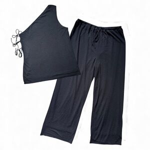 SABO Resort Wear Zen 2 Piece Set – Trendy Side Tie- Black- Size XL- NWT